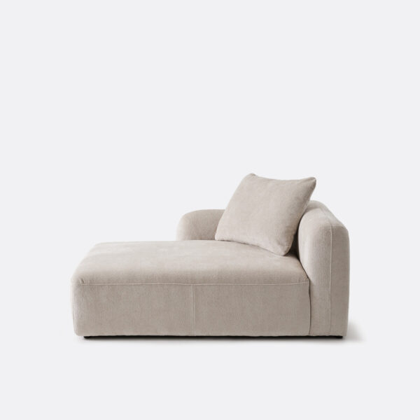 Méridienne Amad gauche en chenille jacquard pour canapé modulable