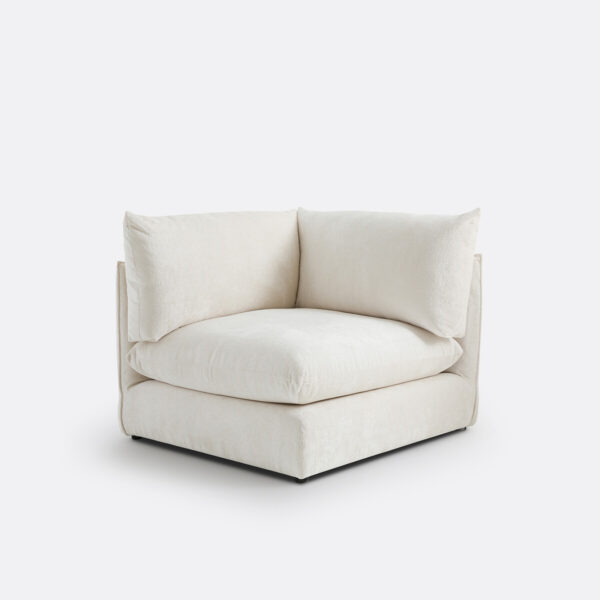 Angle Malo La Redoute en velours texturé, module réversible pour canapé modulable