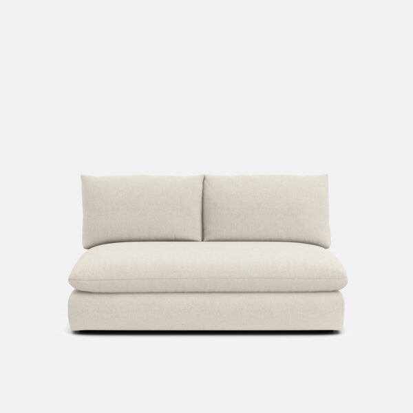Banquette modulable MALO deux places en polyester avec coussins de dossier