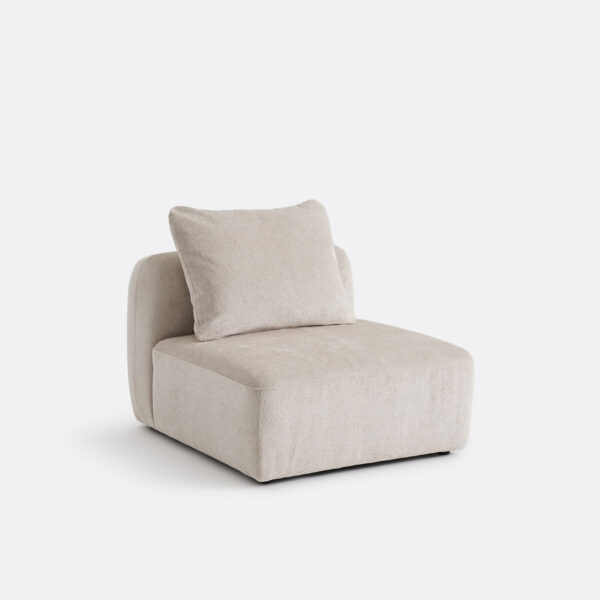 Chauffeuse modulable AMAD en chenille jacquard avec coussin de dossier