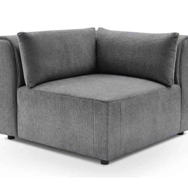Angle modulable BOBOCHIC JEANNE en tissu texturé gris foncé, dossier rembourré