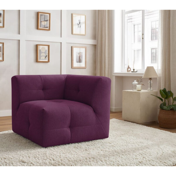 Module d’angle violet canapé modulable BOBOCHIC KLEBER une place.