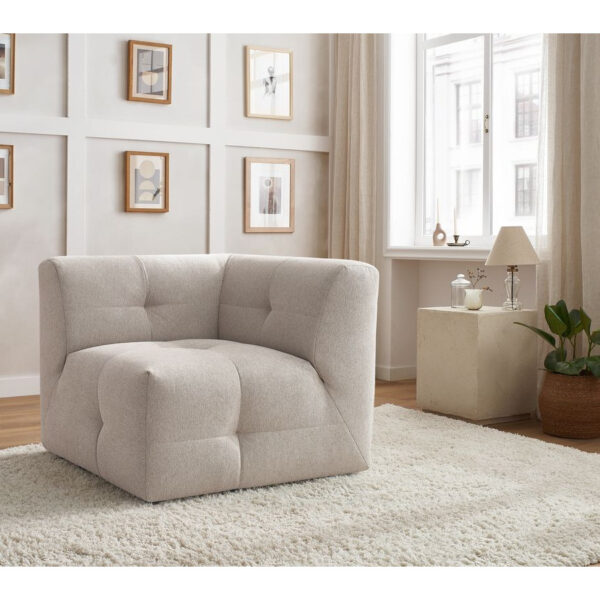 Canapé modulable KLEBER BOBOCHIC, module d’angle beige une place