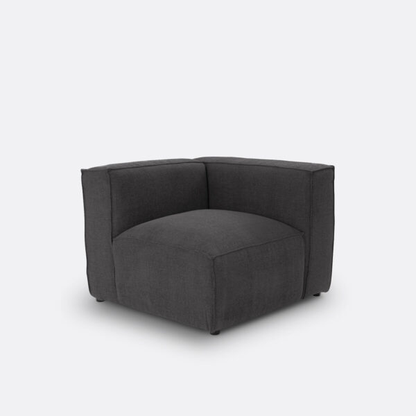 Élément d’angle Seven en tissu texturé, module droit pour canapé modulable