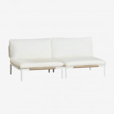 Canapé modulable Roubly Sklum beige amande avec structure en acier et coussins