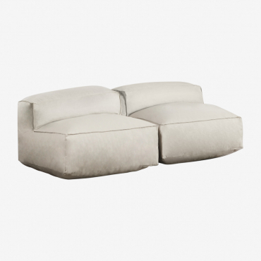 Canapé modulable Dojans beige en deux pièces avec revêtement textile d’extérieur