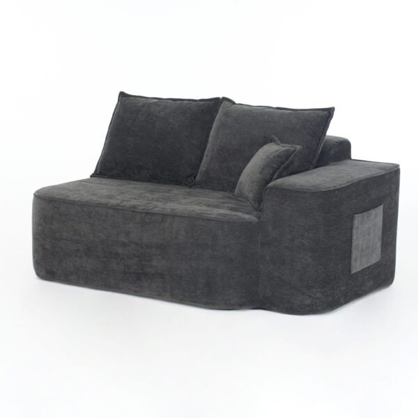 Canapé modulable Urban Meuble en tissu chenille avec méridienne et module droit
