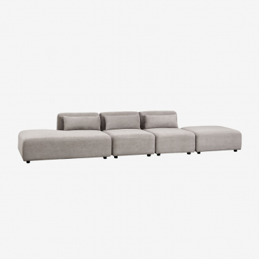 Canapé modulaire Fogler gris taupe clair avec méridienne gauche et pouf