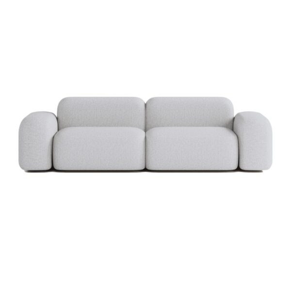 Canapé modulable ATIO Max trois places en tissu gris clair