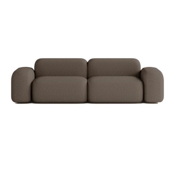 Canapé modulable ATIO Max trois places en tissu marron à modules juxtaposés