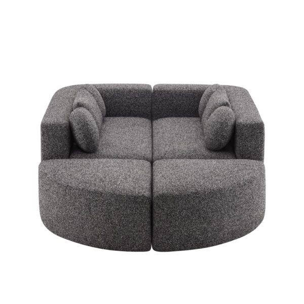 Canapé modulable Hauss Spole noir en chenille avec fonction couchage