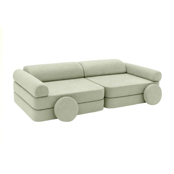 Canapé modulable enfant Bees & Blooms vert avec housse amovible pour chambre
