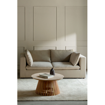 Canapé Modulaire 2 Pièces De Style Estefan Avec Accoudoirs Tapioca Beige - Sklum