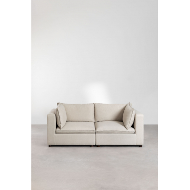 Canapé Modulaire 2 Pièces De Style Estefan Avec Accoudoirs Tapioca Beige - Sklum