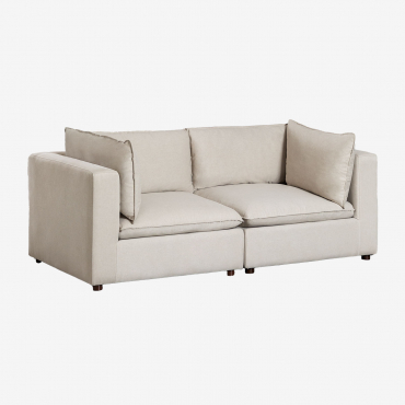 Canapé Modulaire 2 Pièces De Style Estefan Avec Accoudoirs Tapioca Beige - Sklum