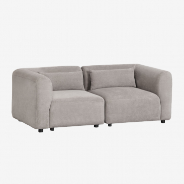 Canapé modulaire Fogler deux pièces en velours côtelé gris taupe clair