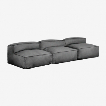 Canapé modulable Dojans gris granit composé de trois modules déhoussables