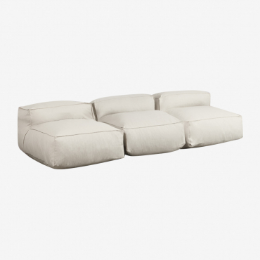Canapé modulaire Dojans beige composé de trois pièces avec housses déhoussables