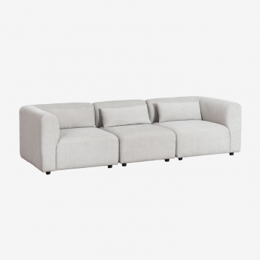 Canapé modulaire Fogler gris clair composé de deux angles et d’un module central