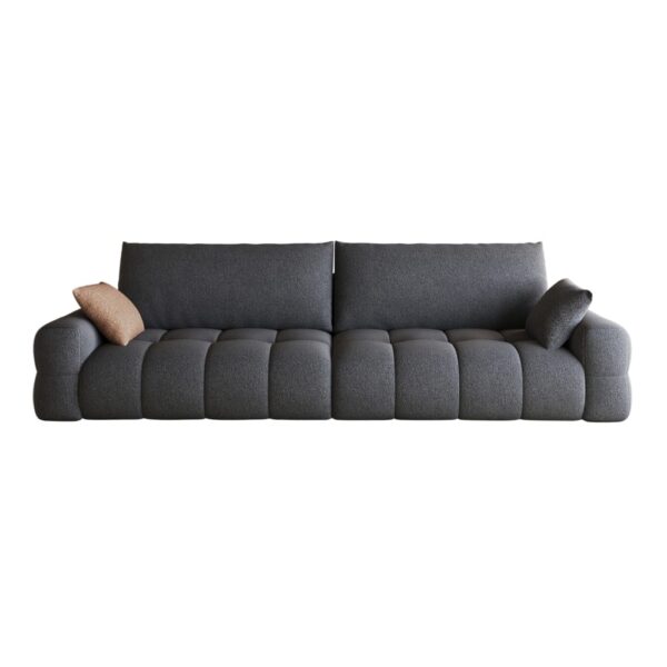 Canapé modulaire OKWISH gris foncé avec assise profonde et méridienne