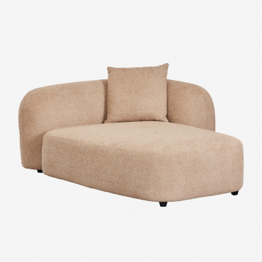 Module chaise longue Coco droit en chenille polyester, aux formes arrondies