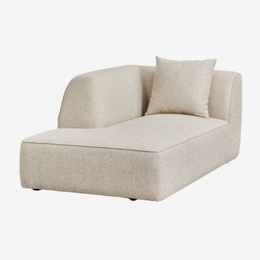 Module chaise longue Cardea Sklum en tissu bouclé beige crème pour canapé modulable