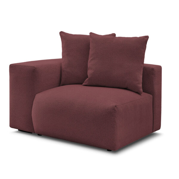Chauffeuse modulable BOBOCHIC VOLTAIRE rouge chiné avec accoudoir gauche