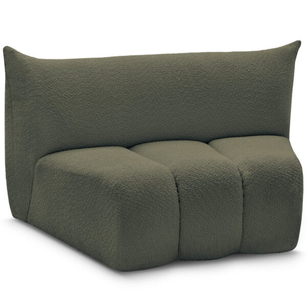 Chauffeuse Bobochic AZRA incurvée en tissu bouclette pour canapé modulable