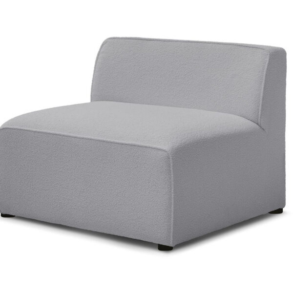 Chauffeuse Bobochic MEGEVE en tissu bouclette gris clair, vue de face