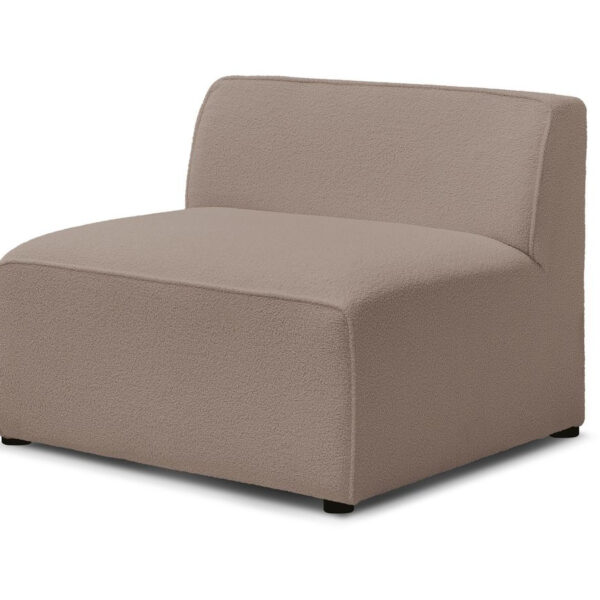 Chauffeuse modulable MEGEVE BOBOCHIC en tissu bouclette marron, vue de face