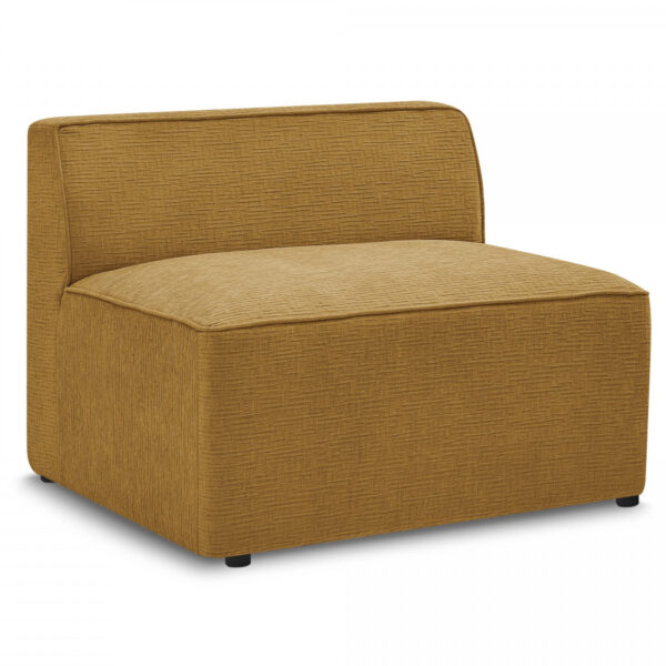 Chauffeuse BOBOCHIC ROUSSEAU jaune en tissu texturé, module une place