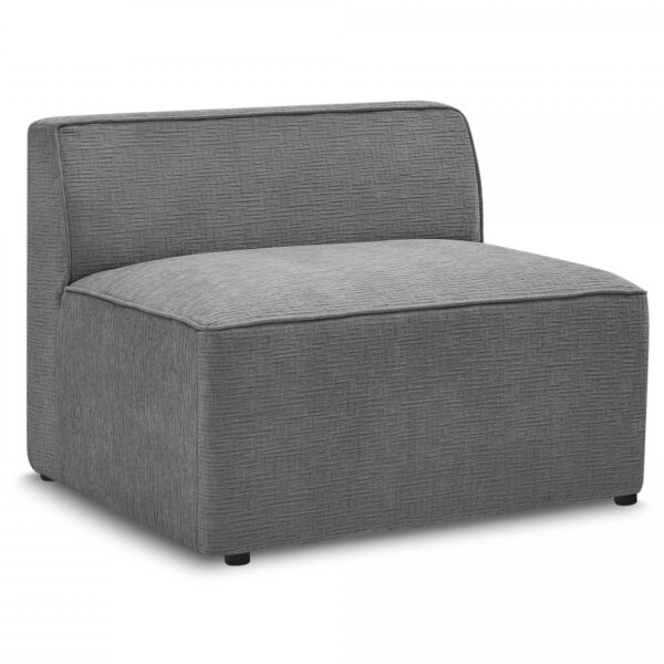 Module chauffeuse BOBOCHIC ROUSSEAU en tissu texturé gris foncé pour canapé