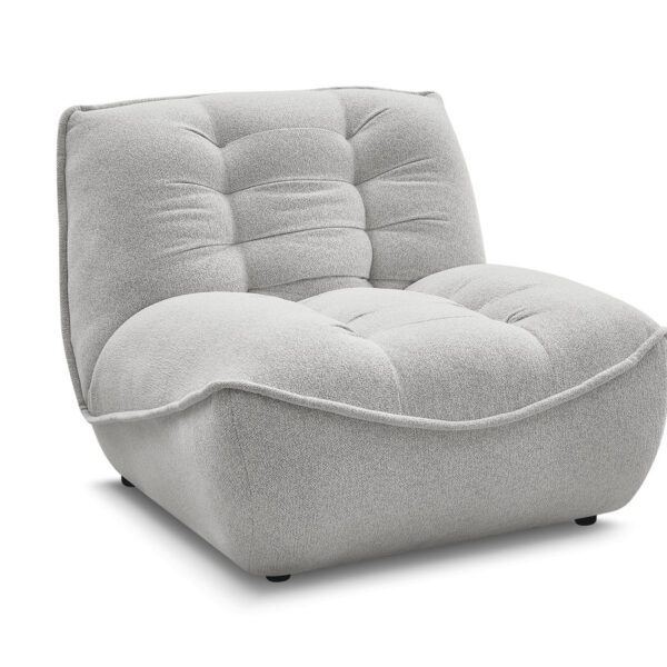 Chauffeuse modulable Bobochic Serena une place en tissu chiné gris clair