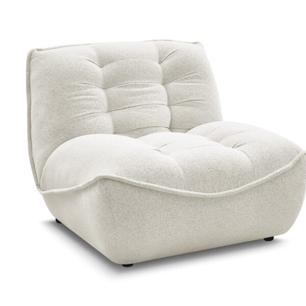 Chauffeuse modulable BOBOCHIC SERENA en tissu chiné blanc, vue de face