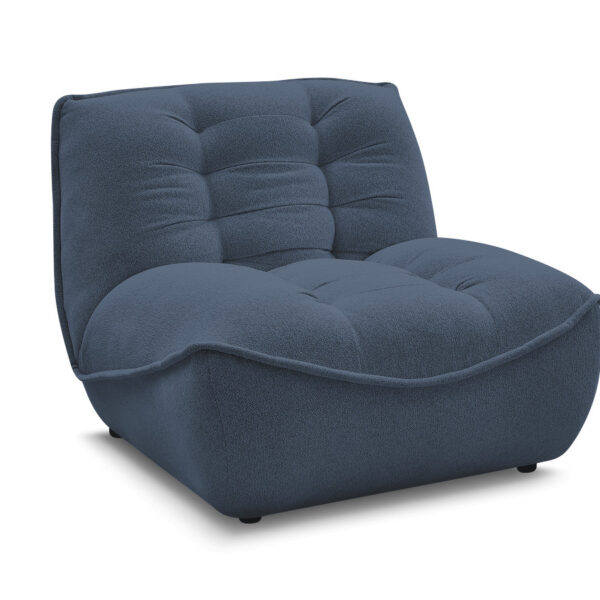 Chauffeuse modulable BOBOCHIC SERENA en tissu chiné bleu, vue de face