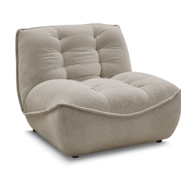 Chauffeuse Bobochic Serena une place en tissu chiné taupe pour canapé modulable