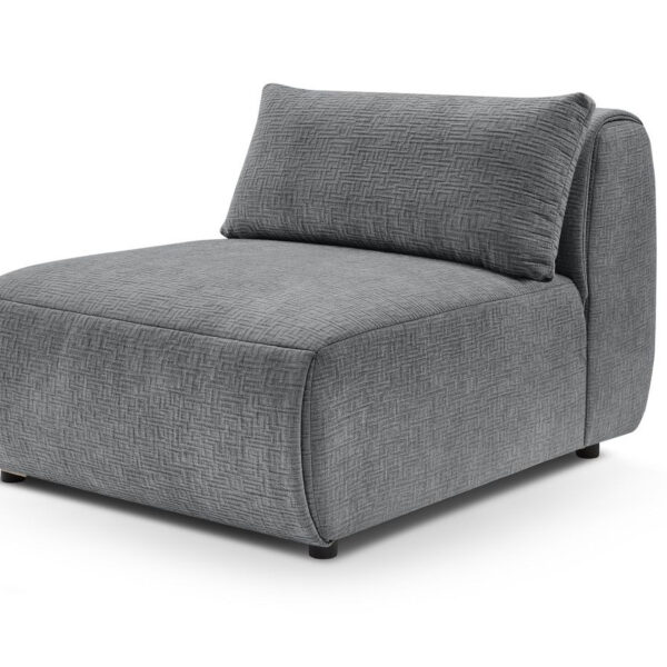 Chauffeuse 1 place sans accoudoir pour canapé modulable JEANNE tissu texturé gris foncé BOBOCHIC 1 places
