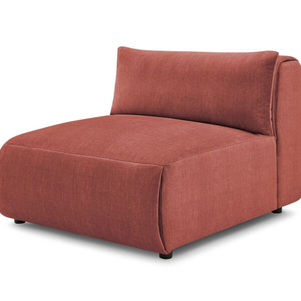 Chauffeuse 1 place sans accoudoir pour canapé modulable JEANNE tissu velours orange BOBOCHIC 1 places