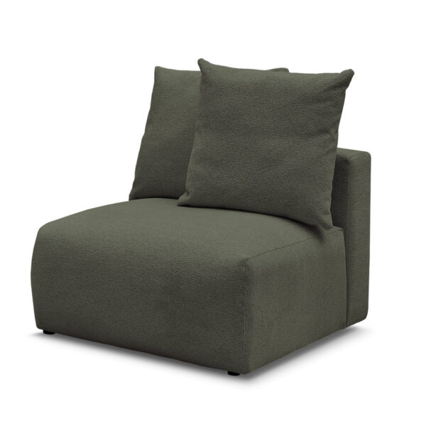 Chauffeuse Bobochic Voltaire sans accoudoir en tissu chiné vert, module une place