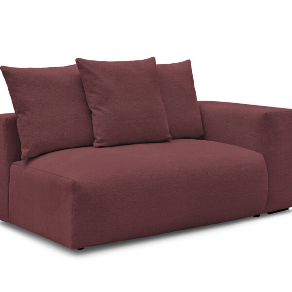 Canapé modulable Bobochic Voltaire deux places avec accoudoir droit rouge chiné