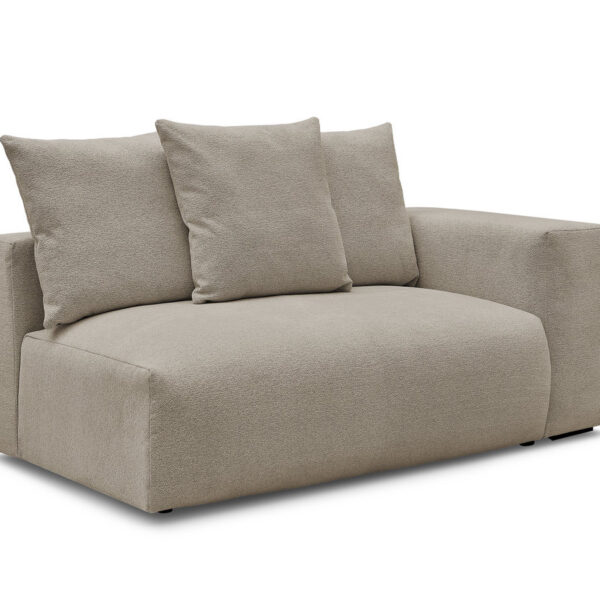 Chauffeuse modulable BOBOCHIC VOLTAIRE en tissu chiné taupe, avec accoudoir droit