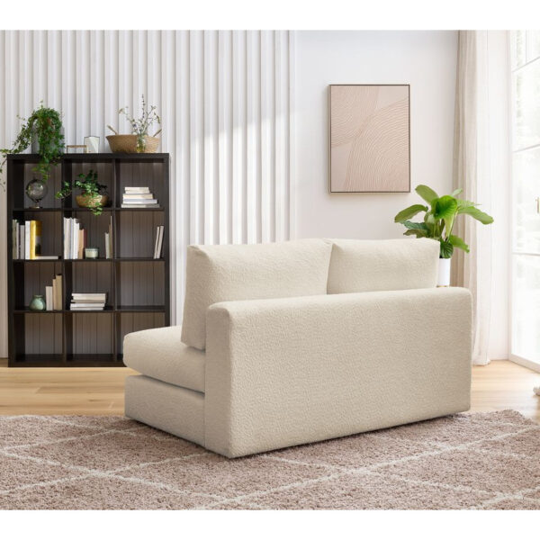 Chauffeuse Bobochic PARIS deux places en tissu bouclé beige modulable