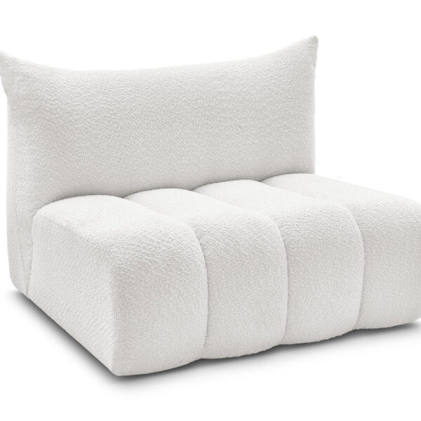 Chauffeuse Bobochic AZRA en tissu bouclette blanc, module d’assise