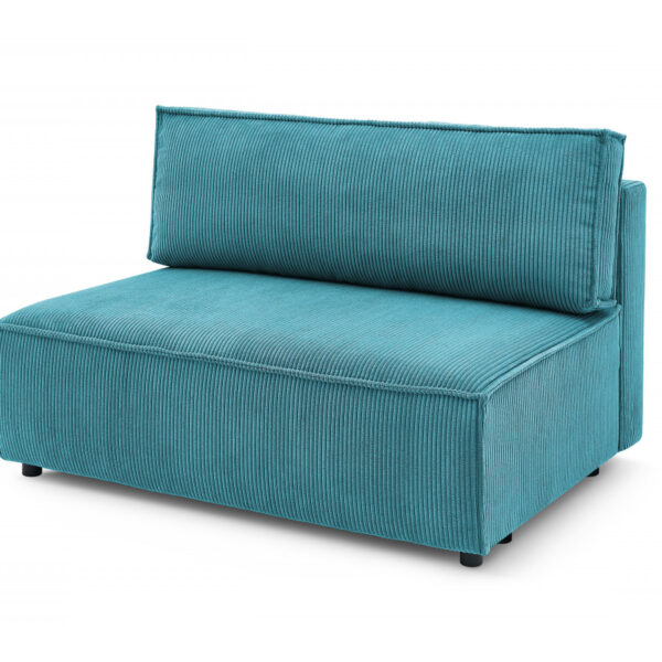 Canapé modulable BOBOCHIC NIHAD sans accoudoir en velours côtelé bleu clair