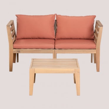 Canapé modulable Filips avec deux fauteuils d’angle et table basse terracotta