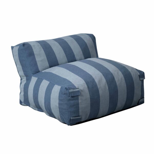 Fauteuil de jardin Oviala modulable rayé bleu Pacific avec dossier et assise
