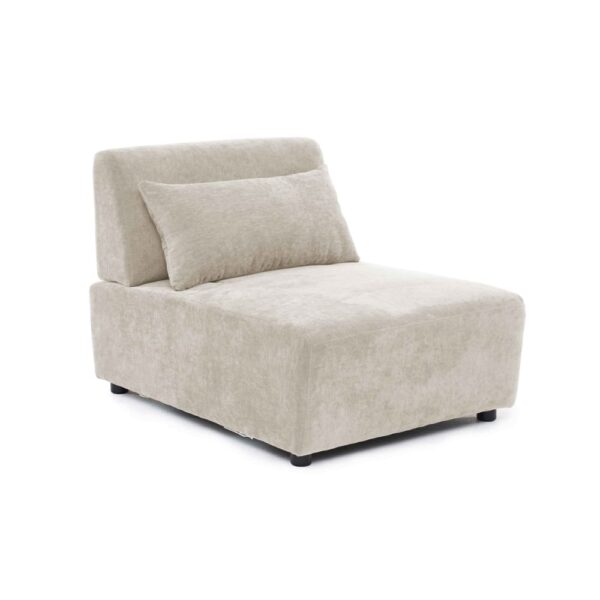 Fauteuil modulable Oviala écru avec dossier ajustable et assise profonde