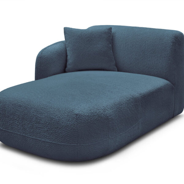 Canapé modulable BOBOCHIC ANDA, méridienne gauche en chenille bleu clair