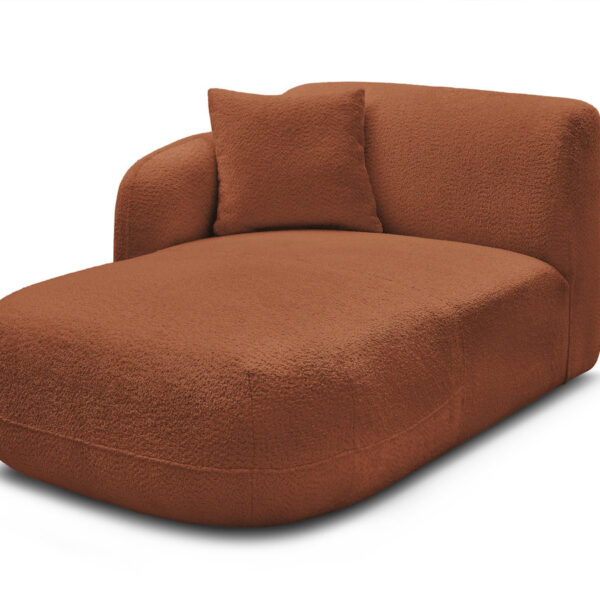 Méridienne Bobochic Anda en chenille orange, module à angle gauche