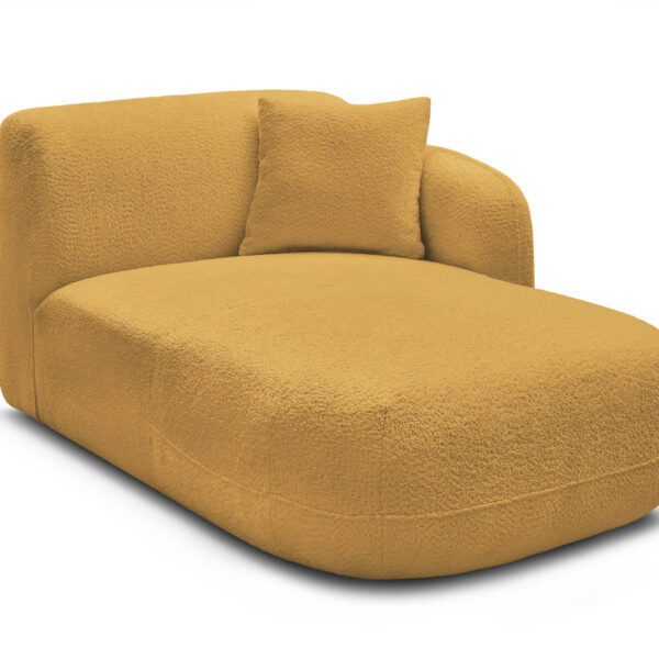 Méridienne modulable BOBOCHIC ANDA avec accoudoir, tissu chenille et assise profonde